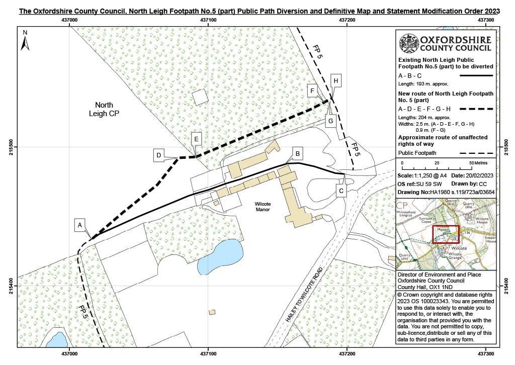 Notice Of Making Of Order North Leigh Footpath No 5 Part Public