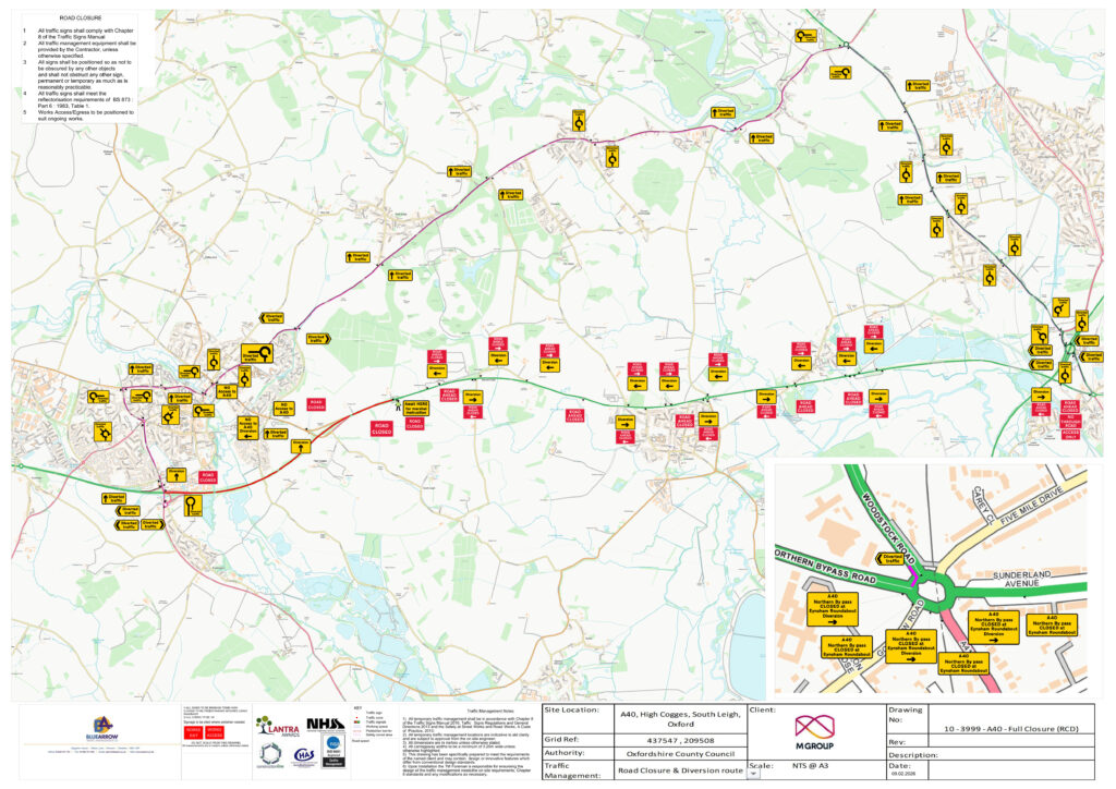 Witney Bypass Road Works Map May 2026