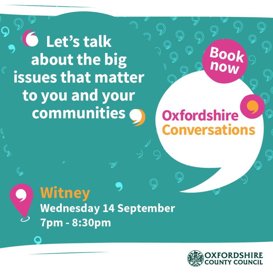 Oxfordshire Conversations Witney poster 14th September 2022