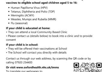 School immunisations poster