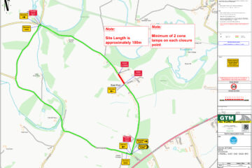 Road works map for East End