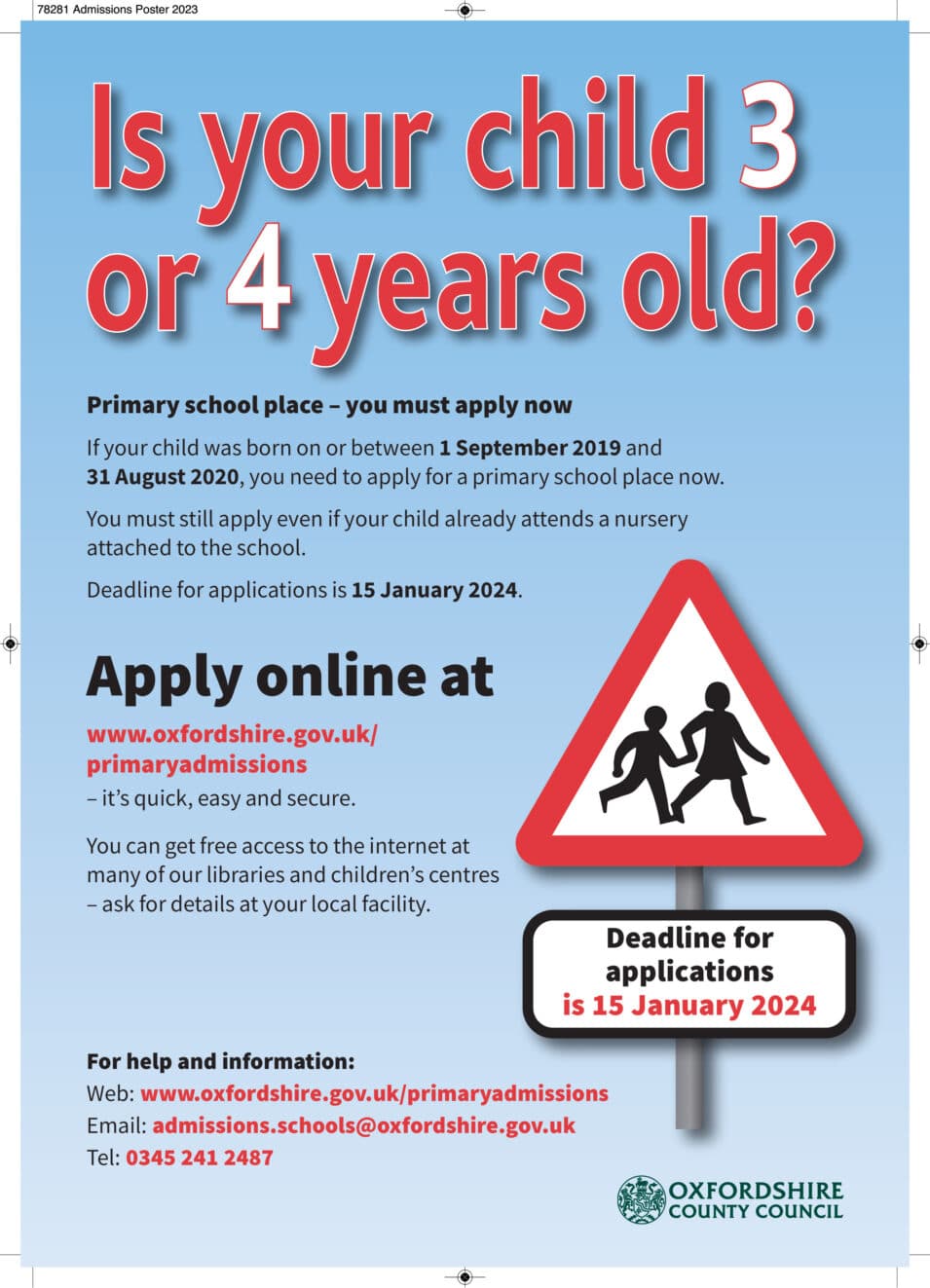 School Admissions poster