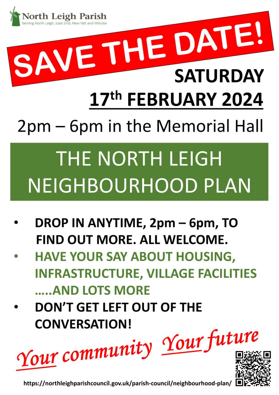 Neighbourhood Plan Meeting Flyer 17th February 2024