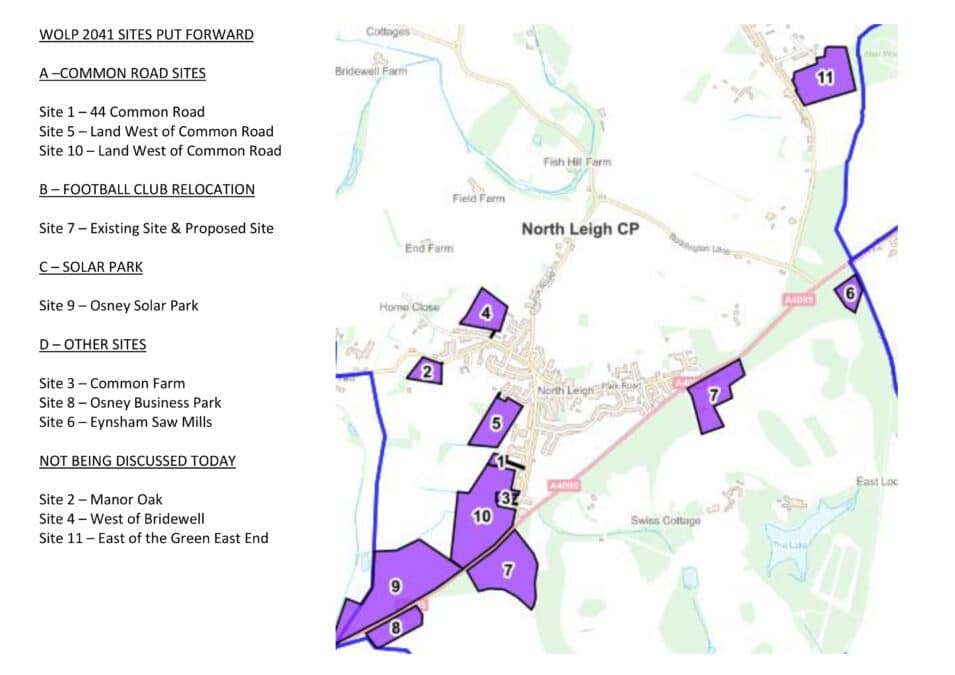 Map of the sites put forward for the West Oxfordshire Local Plan 2041