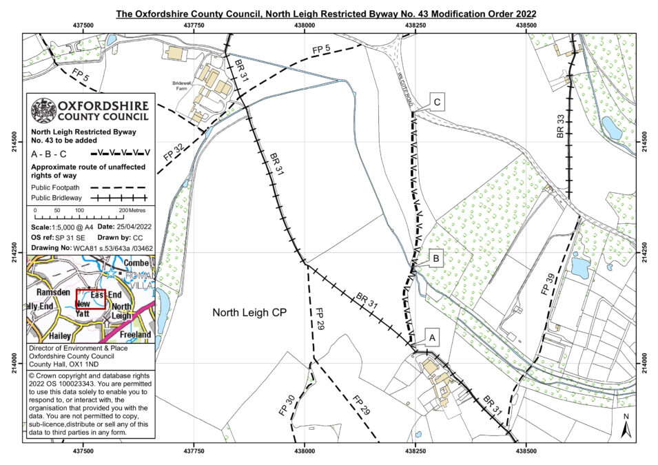 North Leigh Restricted Byway No. 43 Modification Order 2022