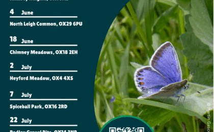 Noticing Nature events poster with a QR code to find more information