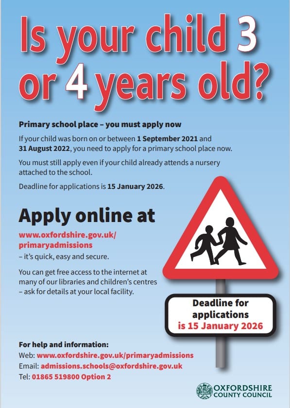 Primary school admissions poster