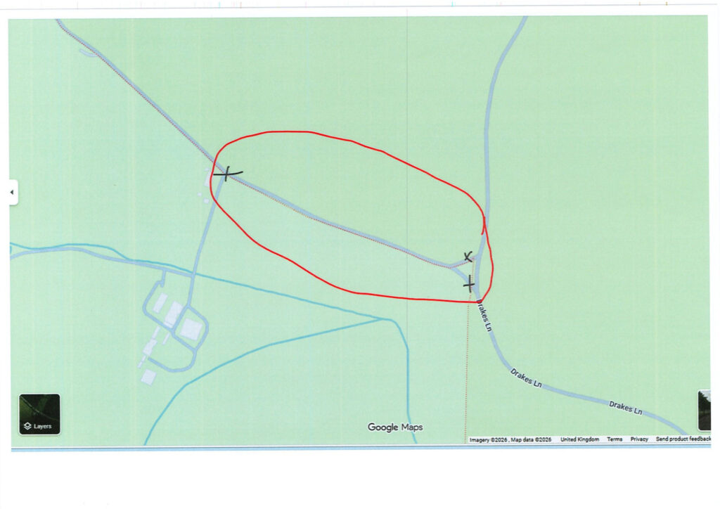 Bradwell Lane Wilcote Map