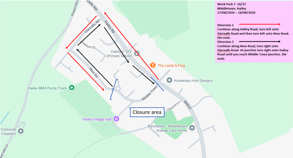 Hailey Diversion map August 2026