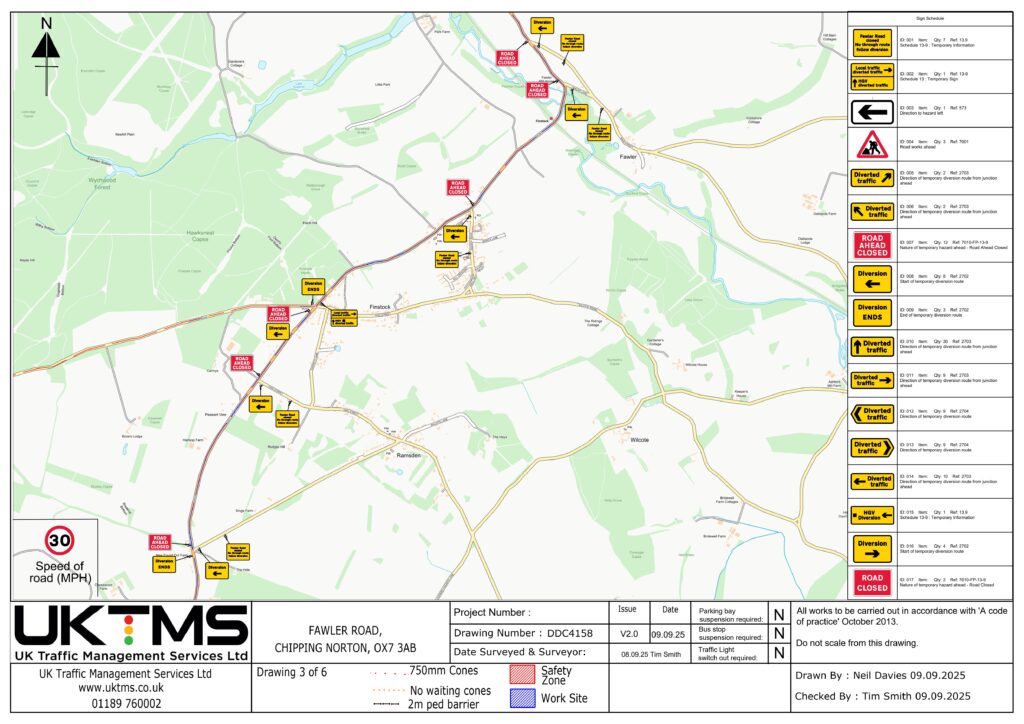 Charlbury FAwler road works August 2026