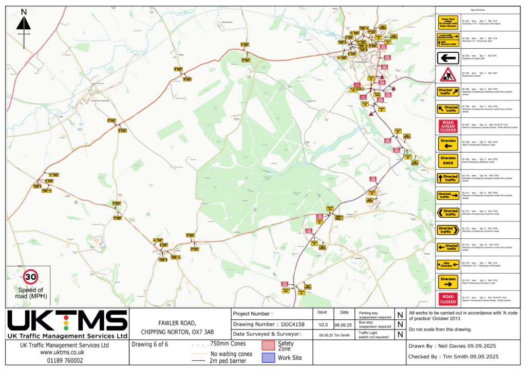 Charlbury FAwler road works August 2026