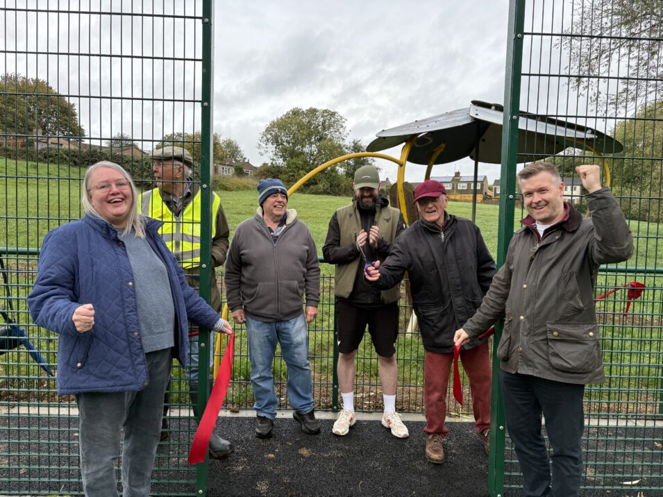 Parish Councillors and others at the opening of the MUGA